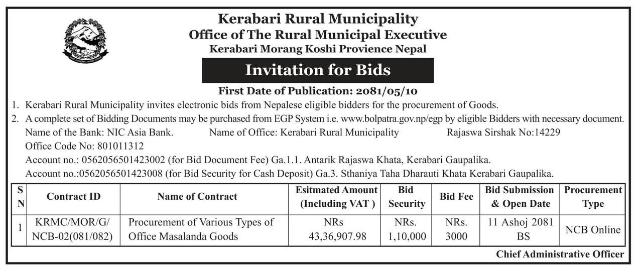 Invitation for Bids